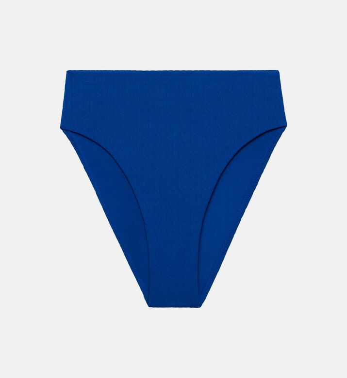 Cable-knit High-rise Bikini Bottoms