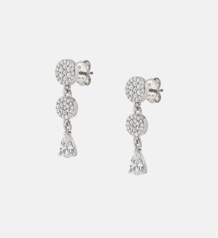 Lucentissima Round Cubic Zirconia Silver Earrings