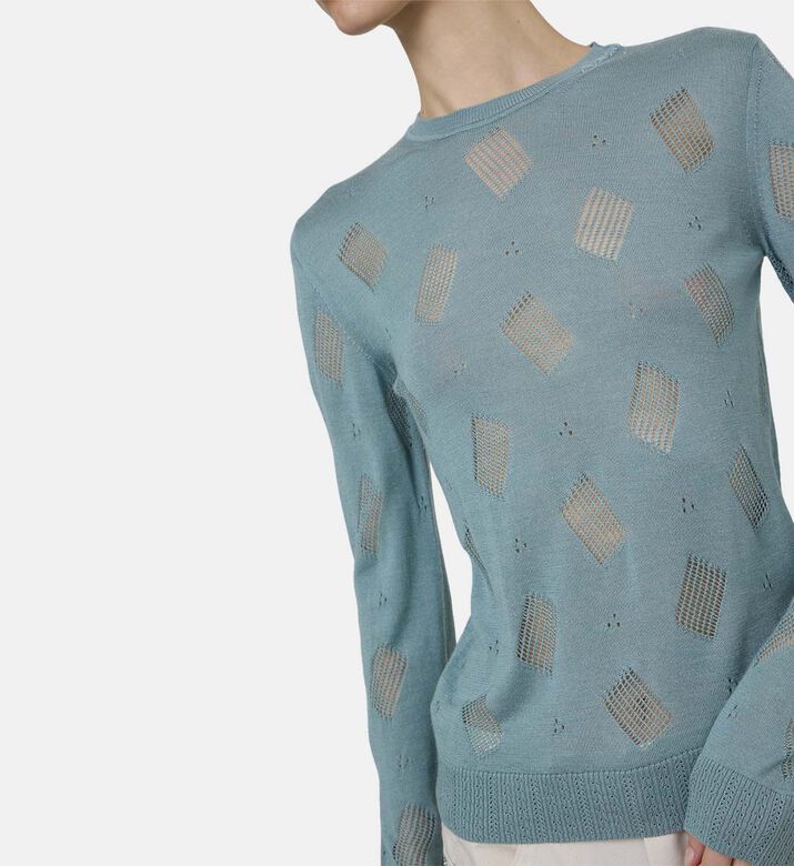 Smock Crewneck Perforated Sweater