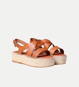 حذاء إسبادريل آمير مفتوح بكعب متوسط جلد