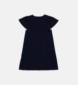 فستان بأكمام قصيرة واسع بياقة دائرية