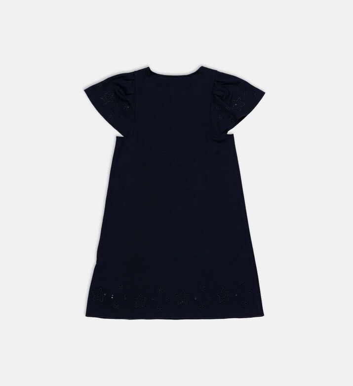 Short-sleeve Round Flared Dress