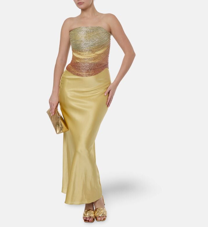 Cult Gaia Pandora Layered Beaded Top, Model View