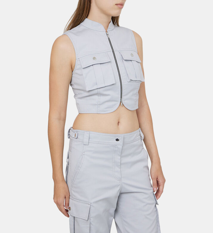 بلوزة كارغو قطن قصيرة معاد تدويرها