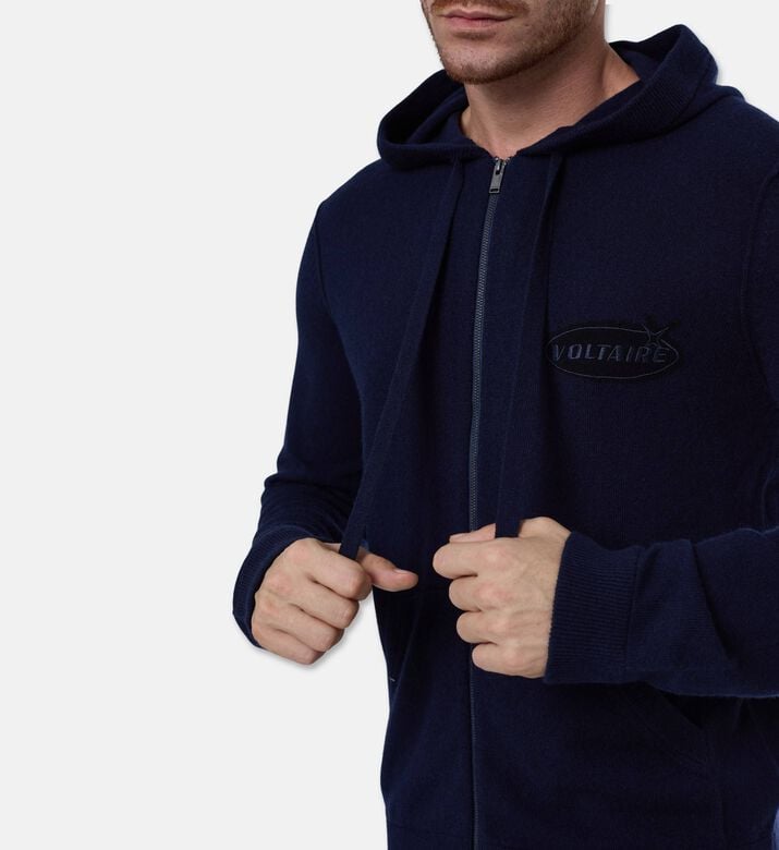 Zadig et Voltaire Logo Patch Full-length Zipper Hoodie, Model View