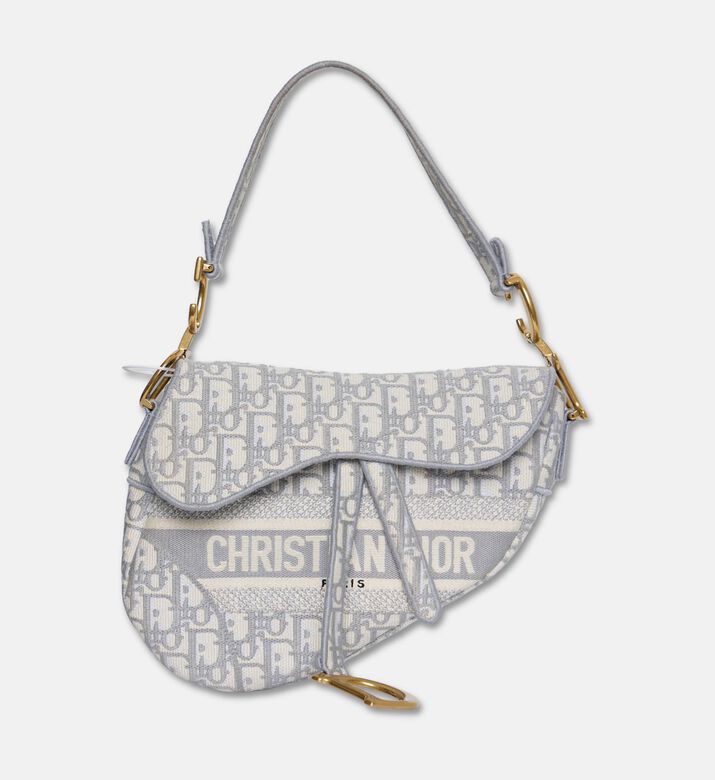 Dior Preowned Dior Saddle Oblique Embroidered Canvas Shoulder Bag, Packshot View