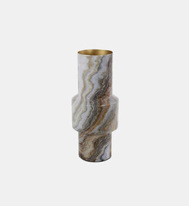 Decostar Liva Marble Round Belly Vase, Brown, L, Packshot View