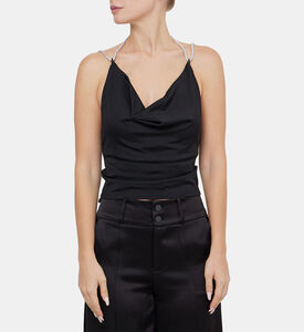 بلوزة كورال كريستال بياقة مطوية