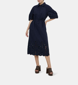 Cutwork Short Sleeve Midi Dress