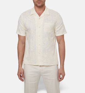 Vince Floral-embroidery Button Closure Shirt, Model View