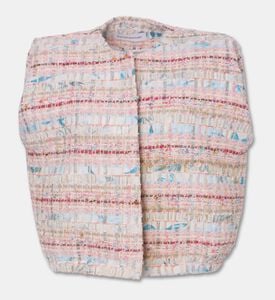 Blue For Burgundy Muli-colored Tweed Cropped Gilet, Packshot View