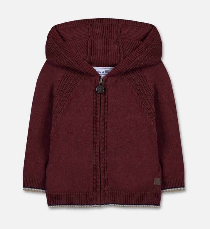 Tartine et Chocolat Gilet 2, Burgundy, 36m, Packshot View