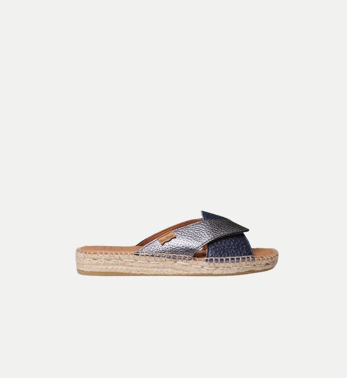 Jess Metallic Leather Flat Espadrille