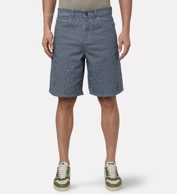 Les Deux Stripe-print Button Closure Shorts, Model View