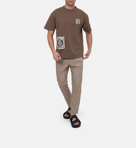 تيشيرت بأكمام قصيرة برقع طوابع