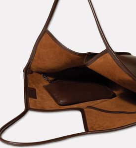Hereu Calella Distressed Calf Leather Tote Bag, Dark-brown, Packshot View