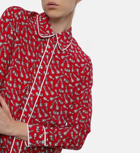 Alice and Olivia Chess-print Long-sleeve Top, Model View