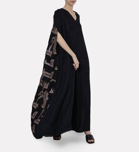 By Febe Arabic Calligraphy Embroidered Abaya, Model View