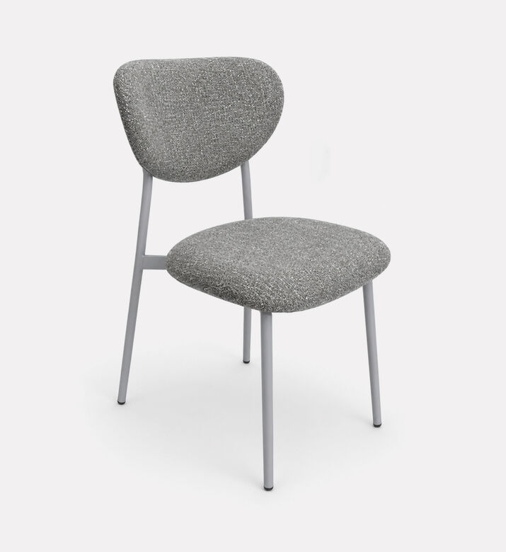 Home Deco and More Leo Padded Dining Chair, Grey, Packshot View
