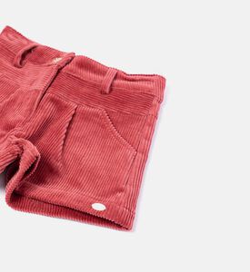 شورت قطن مضلّع برقعة شعار