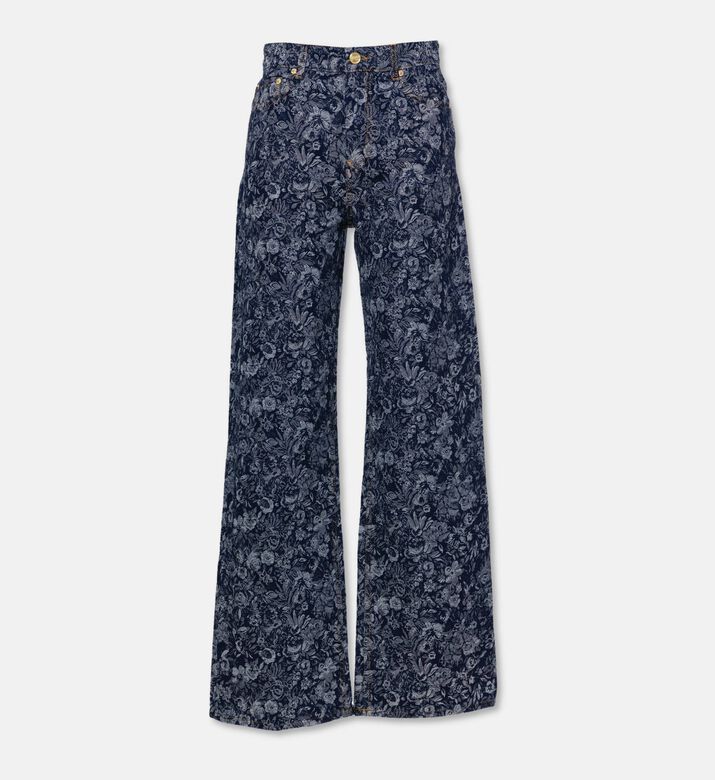 Ganni Floral Tapestry Wide-leg Jeans, Packshot View