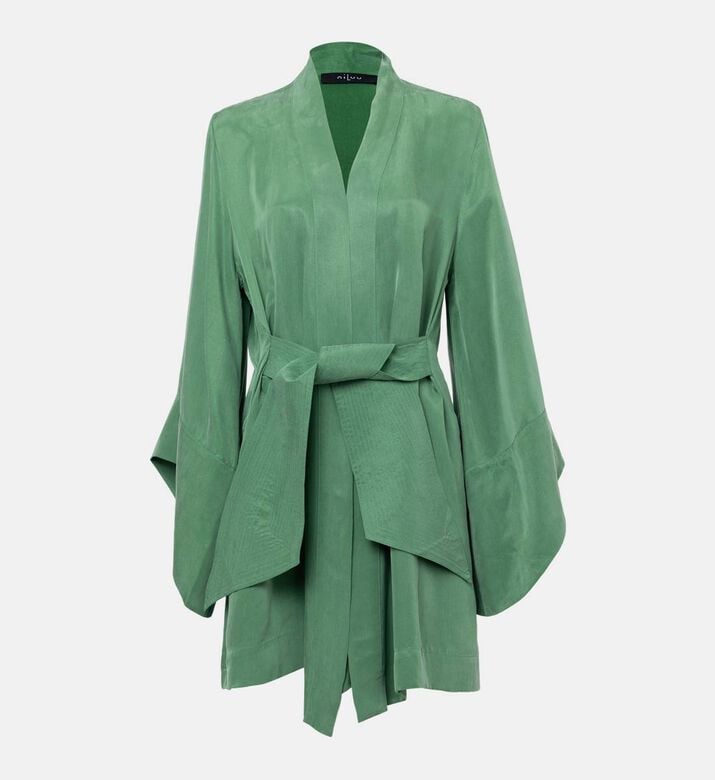 Moss Amara Vegan Silk Mini Kimono