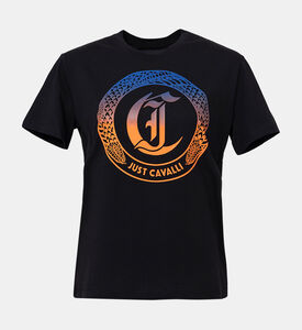 تيشيرت قطن بطبعة لوغو ملون