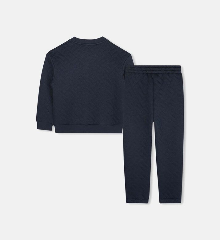 Quilted Long-sleeve Sweatshirt Trousers Set