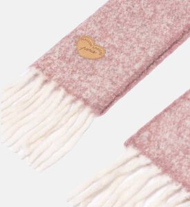 Maison Labiche Knit Fringe-detail Scarf, Pink, Packshot View
