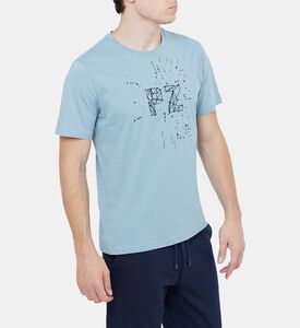 تي شيرت قطني بطبعة الشعار