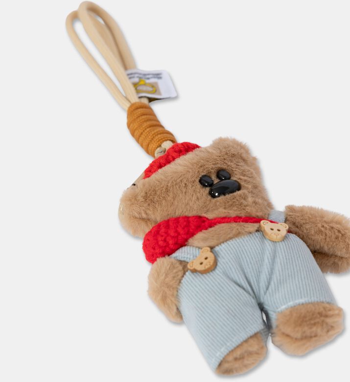 StickyBestie Teddy Bear Character Plush Keychain, Red, Packshot View