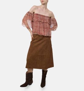 Ba and Sh Off-shoulder Floral-print Top, Model View