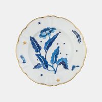 Porcelain Floral Gold Soup Plate