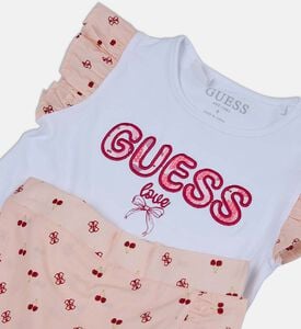 Cherry-print Ruffle-detail Set