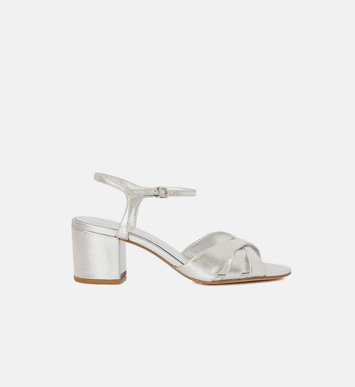 Napa Leather Mid-heel Sandals