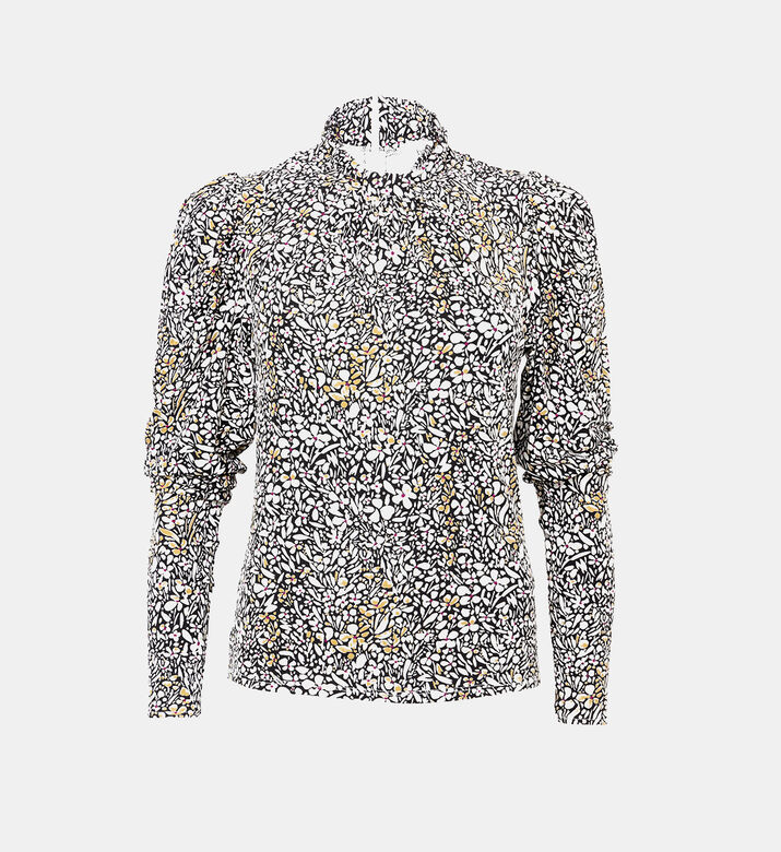 بلوزة بأكمام طويلة لامعة