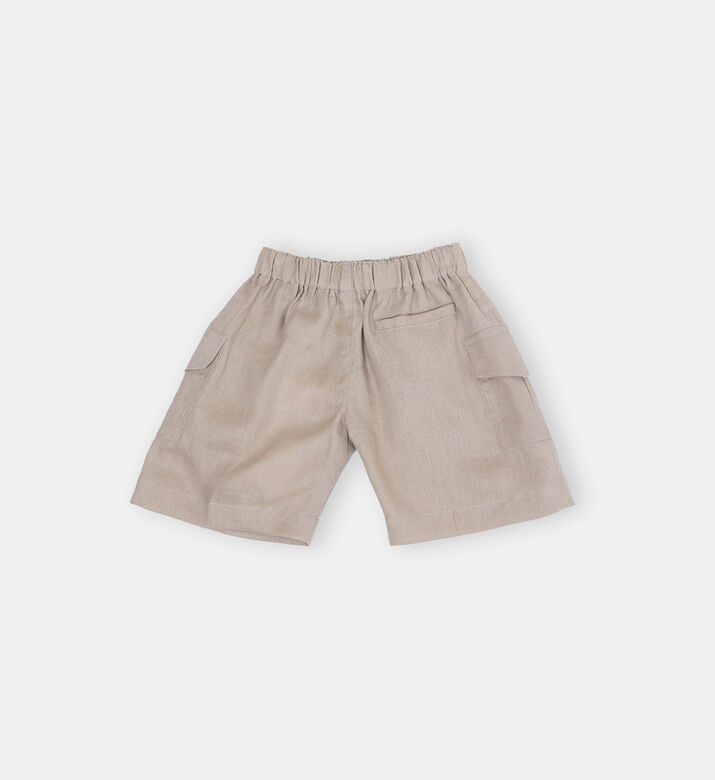 Linen Adjustable Waistband Cargo Shorts