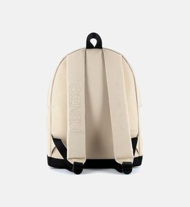 حقيبة ظهر قماشية بشعار مطرز