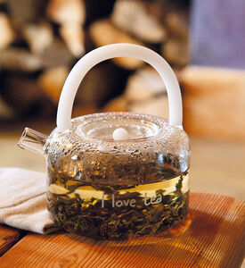 إبريق شاي زجاج بورسليكات بمصفاة