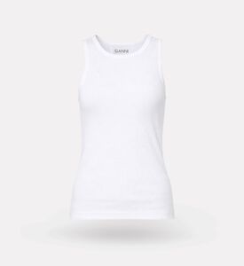 Ganni Minimalist Ribbed Tank Top, Packshot View
