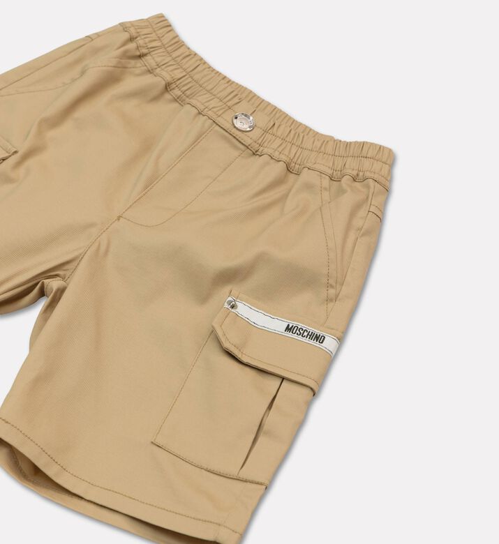 Moschino BKT Logo-tape Elasticated Waistband Cargo Shorts, Packshot View