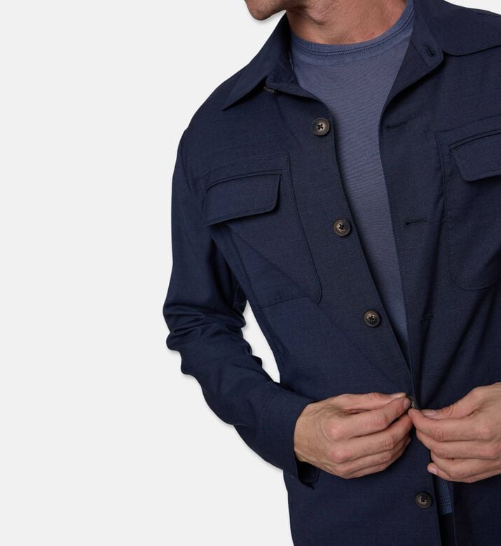 Pal Zileri Flap Chest Pockets Straight-cut Overshirt, Model View