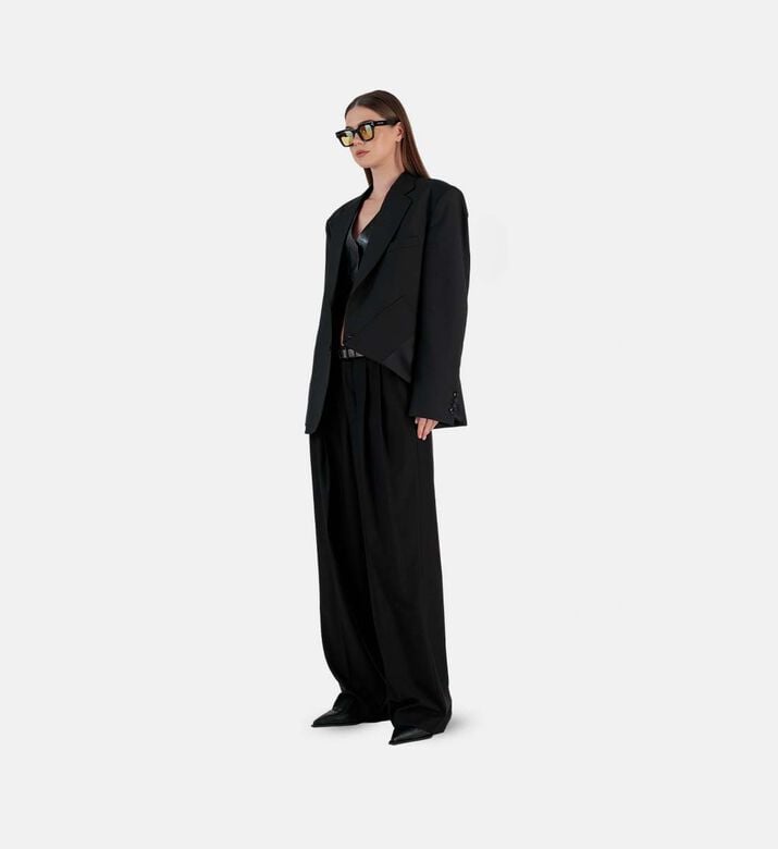 Fold-over Silk Blazer