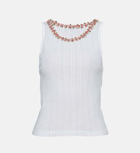 قميص بدون أكمام بياقة مزخرفة