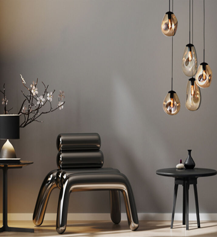 Masterlight Lava 5-organic Glass Ceiling Lamp, Packshot View