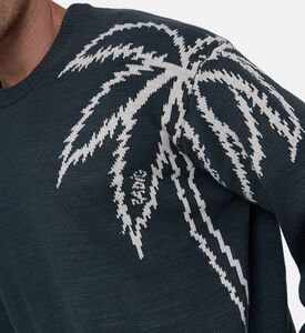 Knit Embroidered Palm Crewneck Sweater