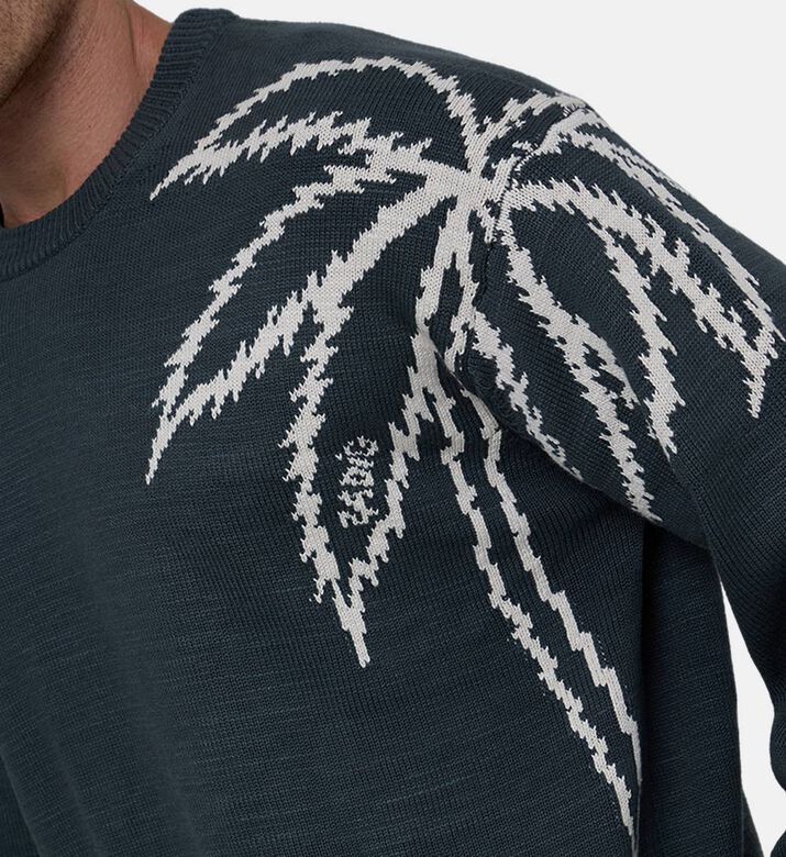 Knit Embroidered Palm Crewneck Sweater Knit Embroidered Palm Crewneck Sweater