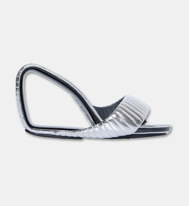 UN United Nude Cow Leather High Heel Sabot Sandals, Silver, Eu-38, Packshot View
