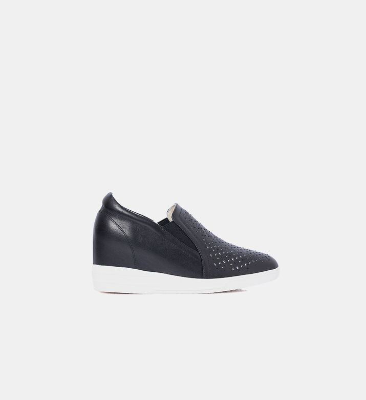 Baldinini Diamond Pattern Slip-on Sneakers, Black, Eu-38, Packshot View