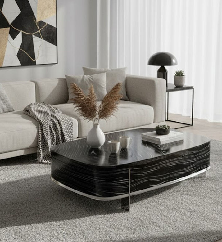 Home Deco and More Saba Sandalwood Veneer Coffee Table, Packshot View